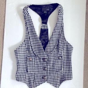 Awesome houndstooth wool vest- S